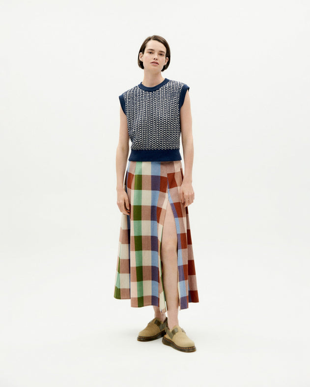 Tora Midi Skirt Checkered Multicolor
