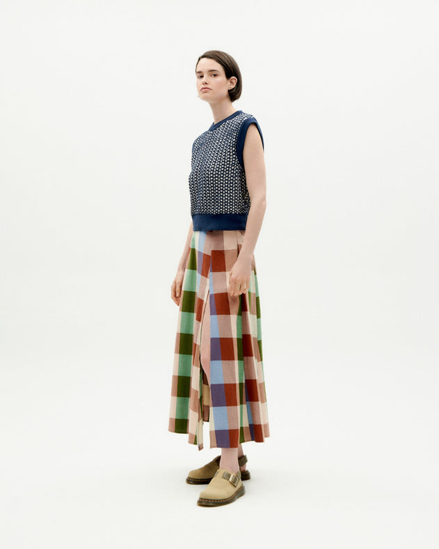Tora Midi Skirt Checkered Multicolor
