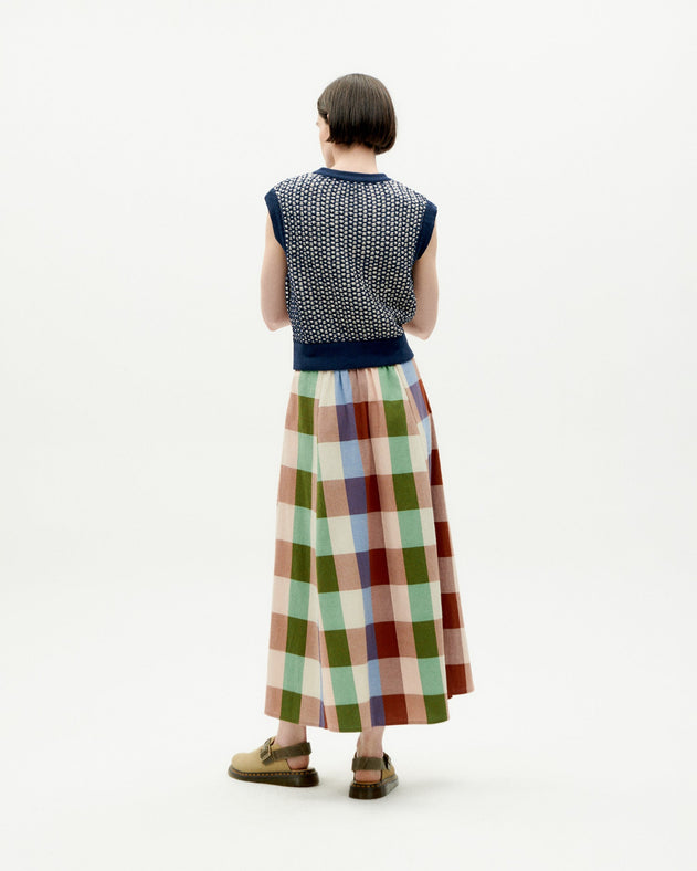 Tora Midi Skirt Checkered Multicolor