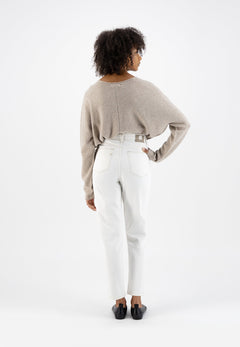 Mams Stretch Tapered Pants Off White