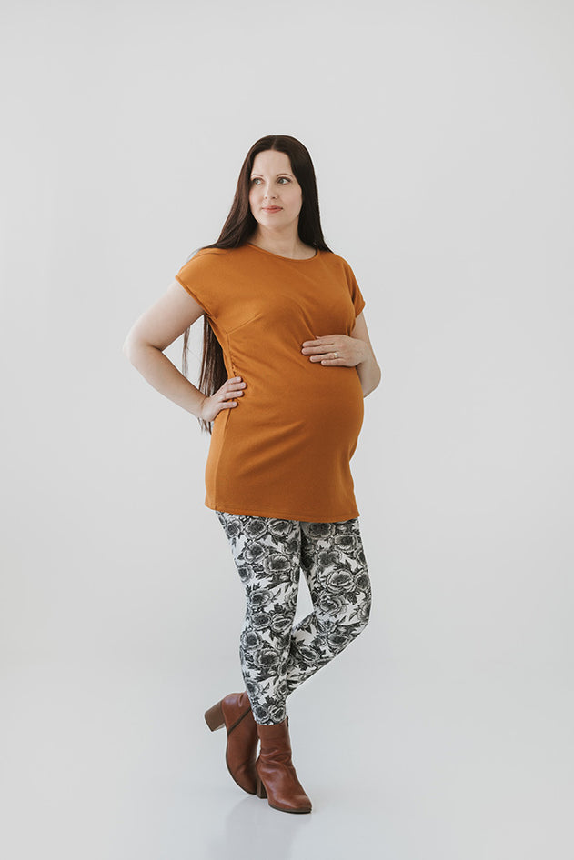 Cap Sleeve Maternity Tunic Ochre