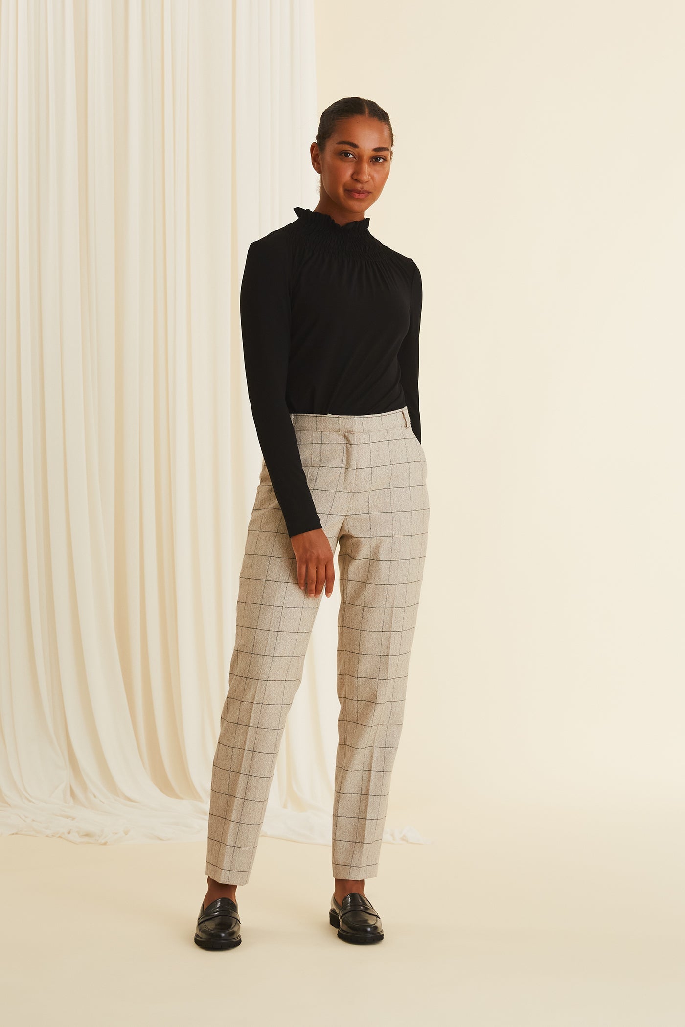 Amalia Plaid Wool Pants