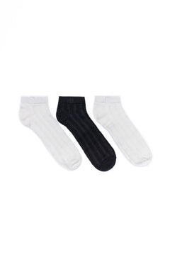 Ankle Socks 2 White & 1 Black