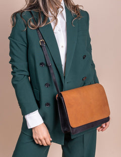 Audrey Black & Cognac Classic Leather
