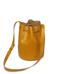 Leandra Bucket Bag Croco Soft Hazelnut