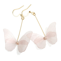 Butterfly Drop Earrings Pink
