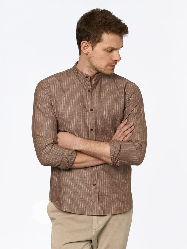 Casual Flannel Shirt Scurido Brown
