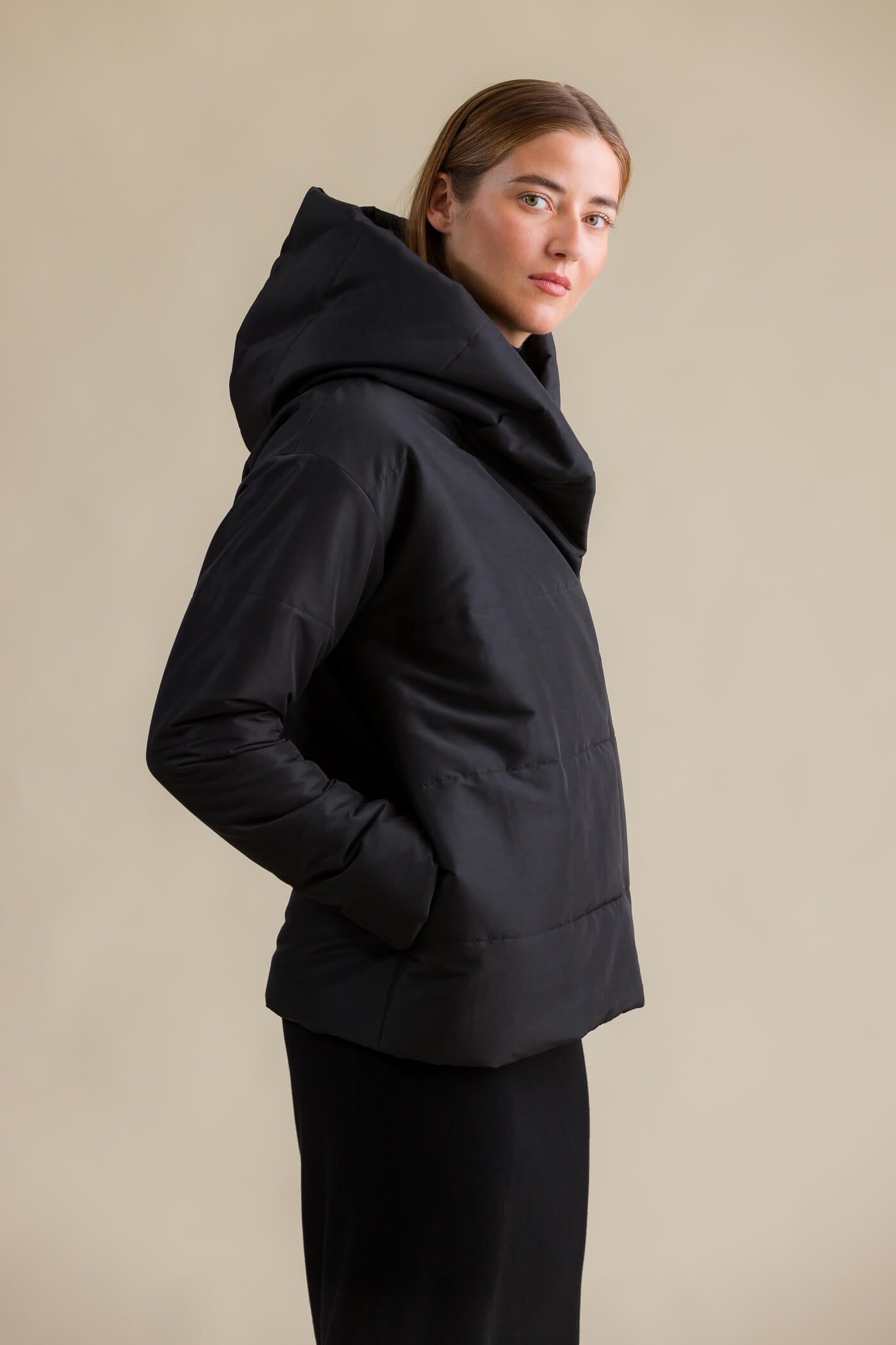 Charlotte Water-Repellent Top Coat Black