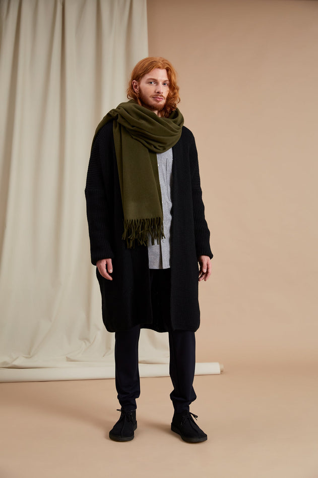 Connie Wool Cashmere Scarf Pine Green