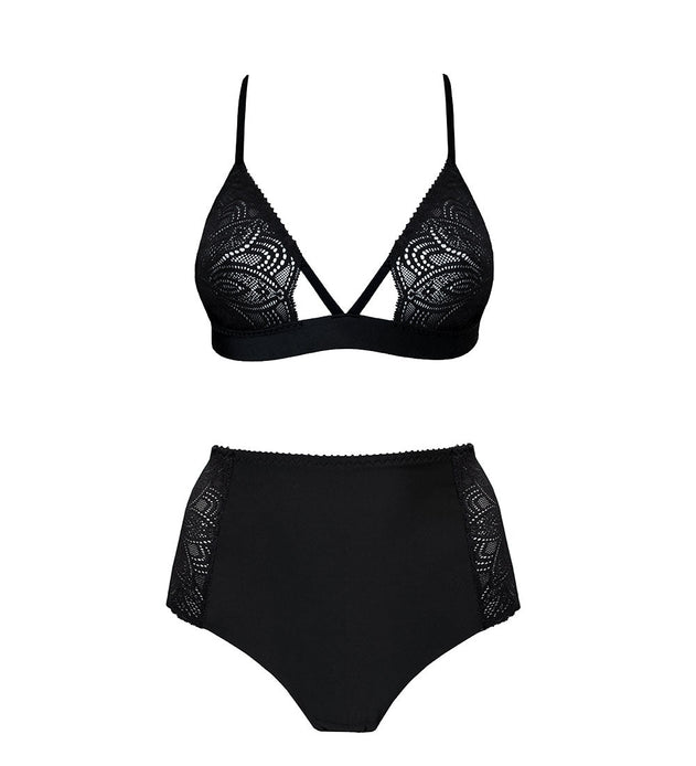 Earth Black High Triangle Underwear Set