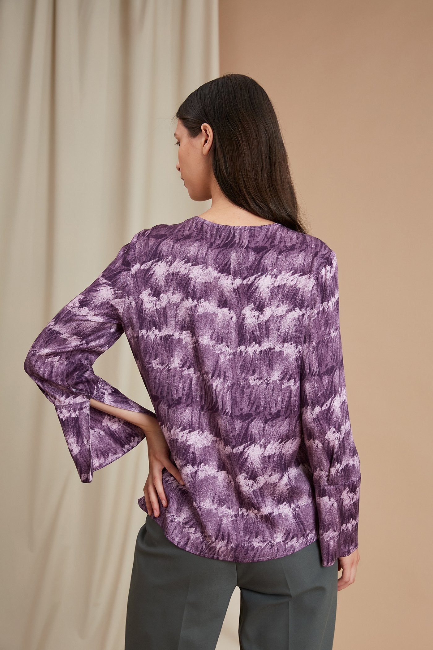 Ellie Print Blouse Mauve Multicolour