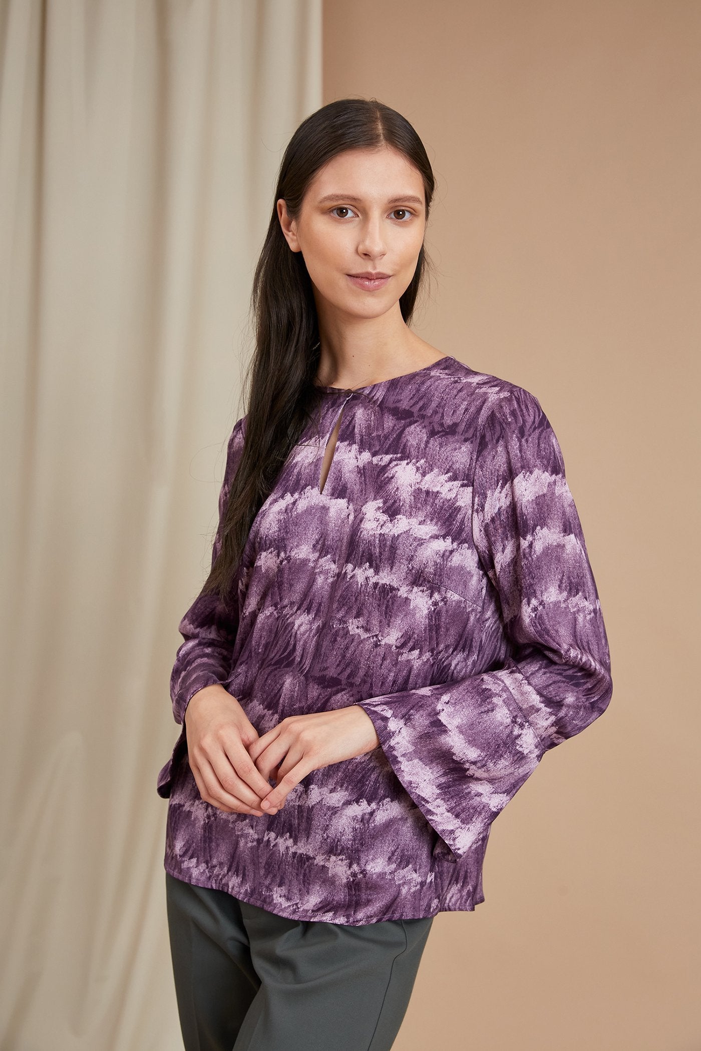 Ellie Print Blouse Mauve Multicolour