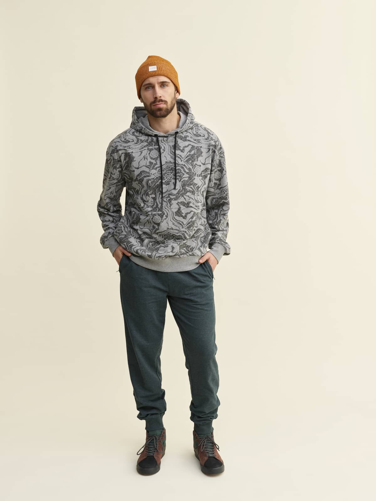 Akvamarini Hoodie Grey Print