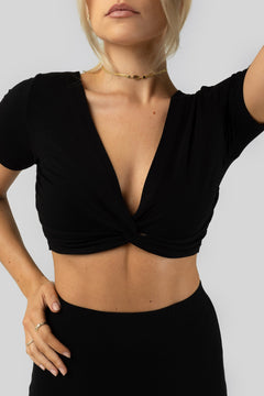 Camille Knot Top Black