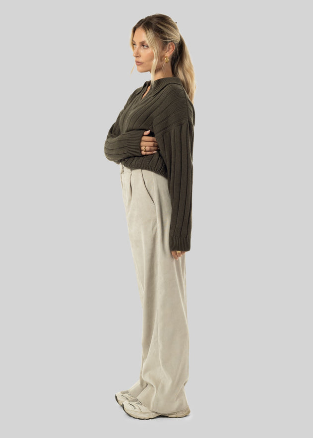 Henry Wool Cashmere Sweater Olive Green