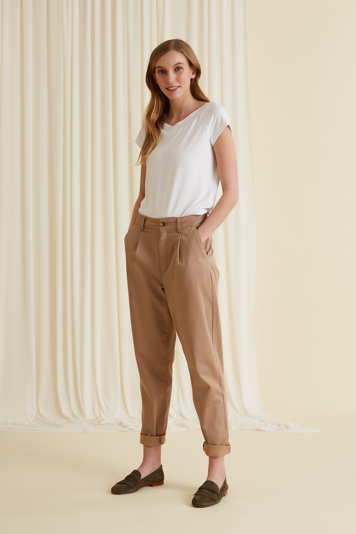 Henrika Cotton Pants Oak