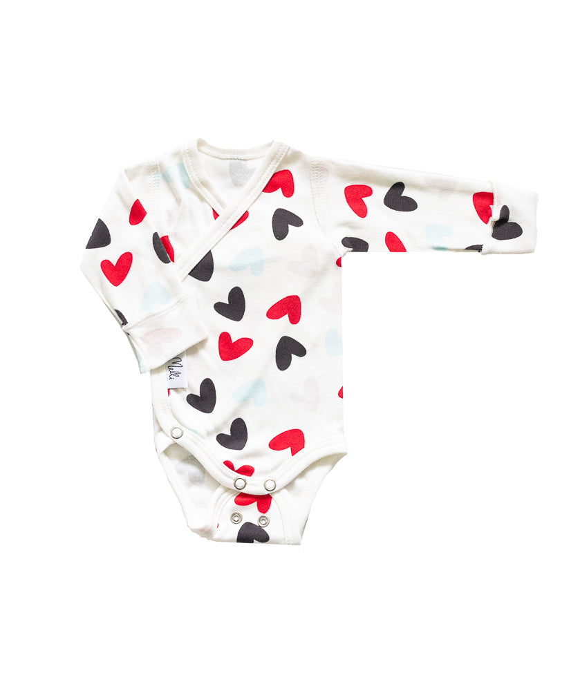 Premature Wrap-Around Body Red Hearts