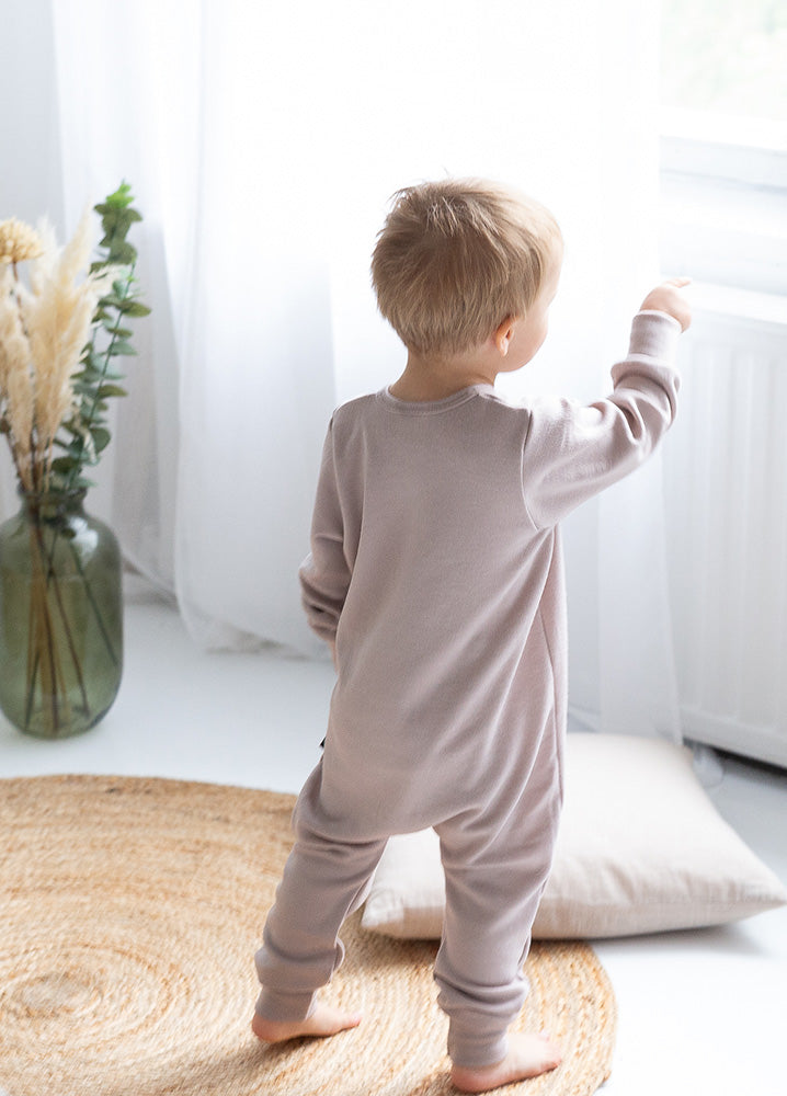 Merino Kids' Jumpsuit Nougat
