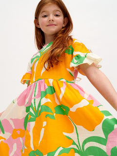 Lively Kid's Muslin Dress Orange
