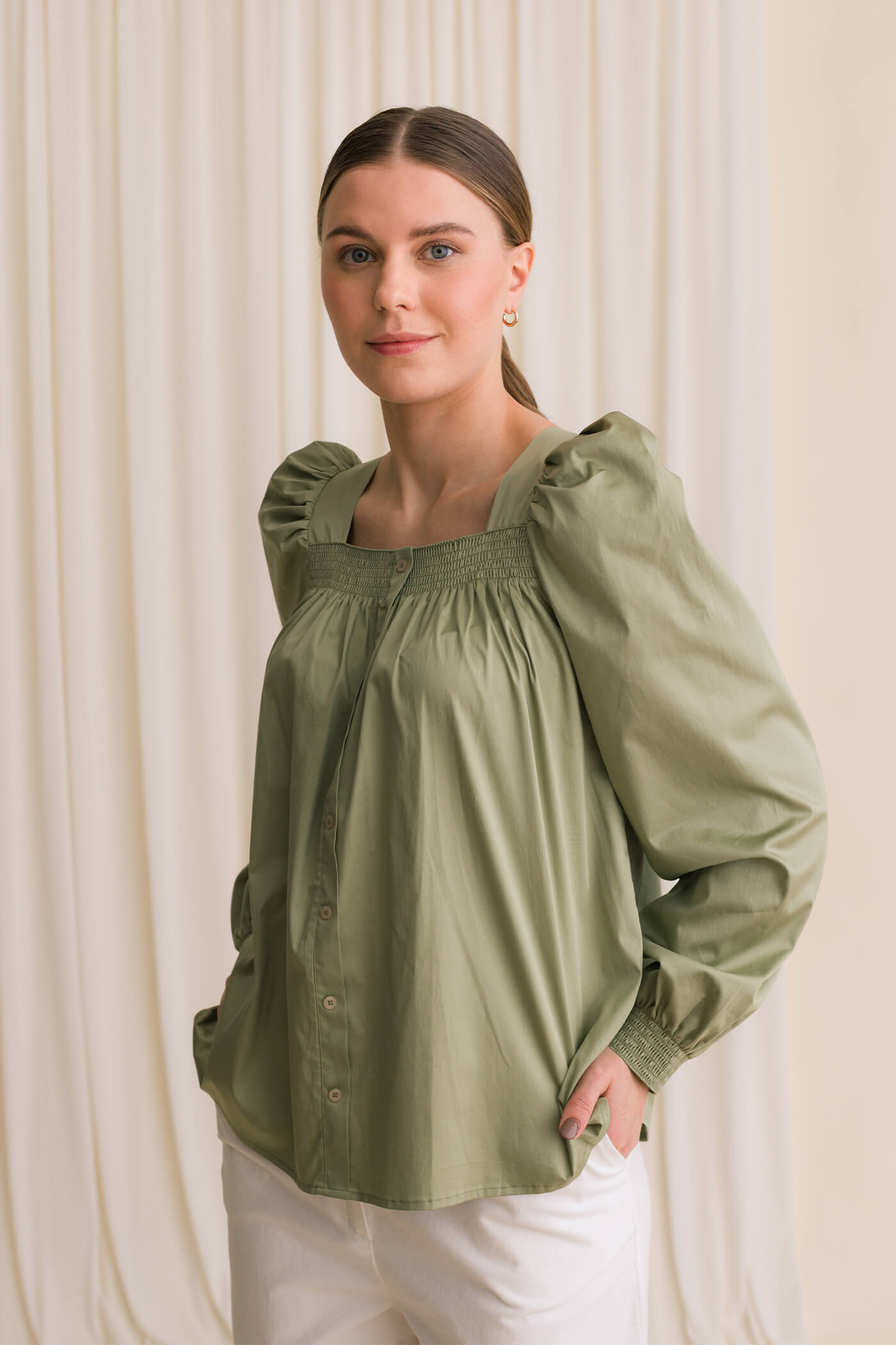 Mazie Blouse Hopeapaju