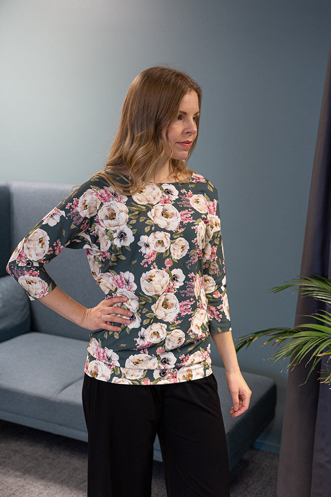 Melli EcoDesign 3/4 Sleeve Shirt Peony Sage