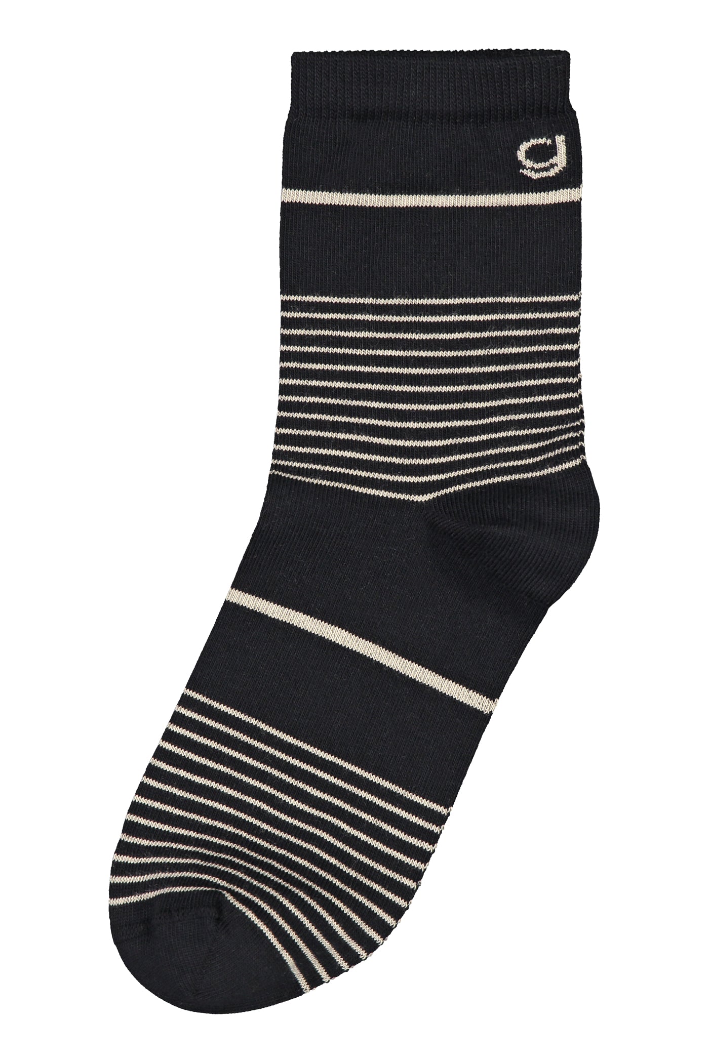 Olivia Striped Cotton Socks Black/Chalk