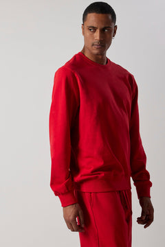 Men's Crewneck Sweatsuit Set Red