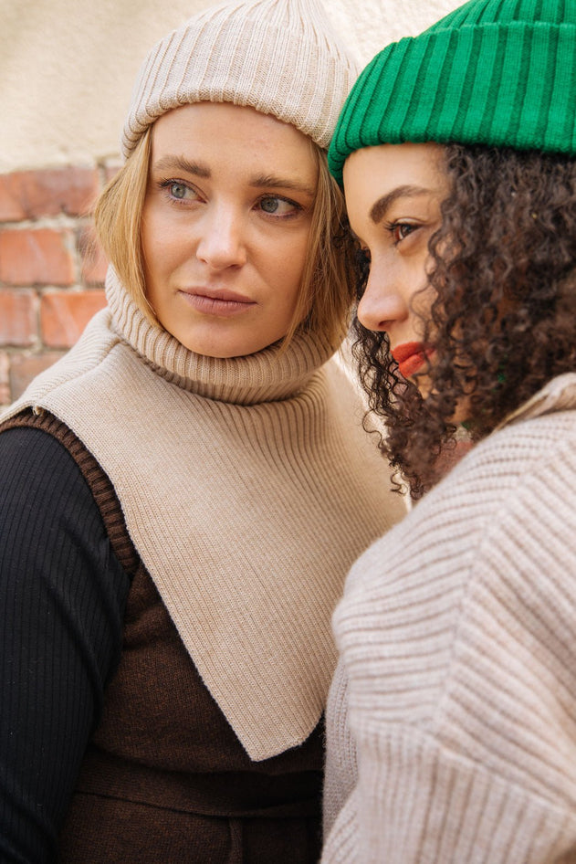 Rib Neck Warmer Light Sand