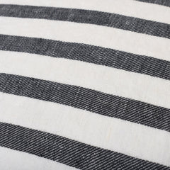 Linen Duvet Cover Set Black Stripe