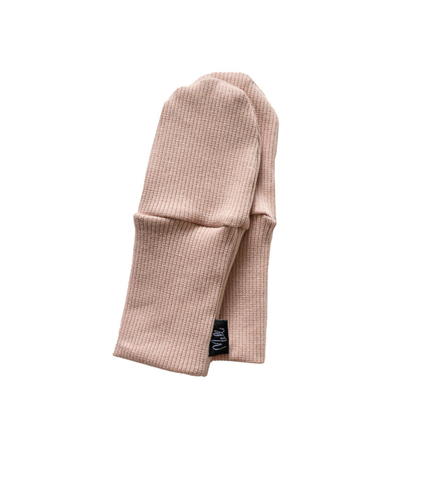 Ribbed Mittens Light Pink