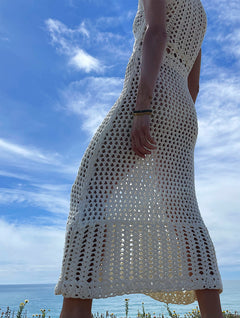 Nisa Crochet Dress Natural White