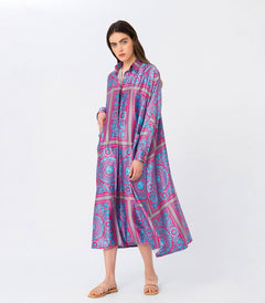 Amelie Shirt Dress Red/Blue