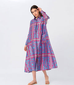 Amelie Shirt Dress Red/Blue