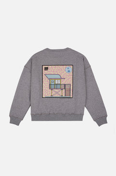 Women's Antonyo Marest X Trendsplant Art Hut Oversized  Sweater Sport Grey
