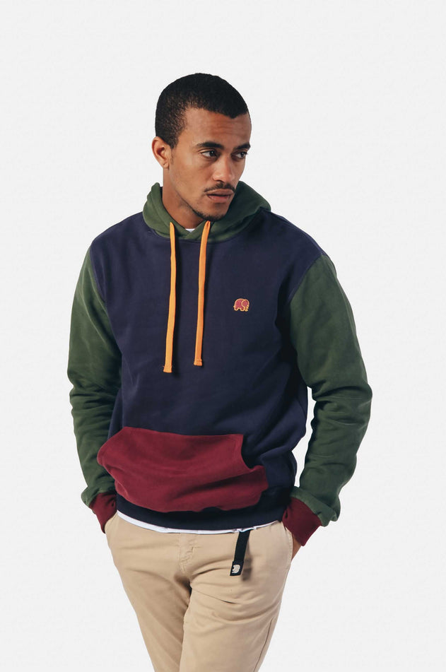 Color Block Hoodie Trendsplant Blue