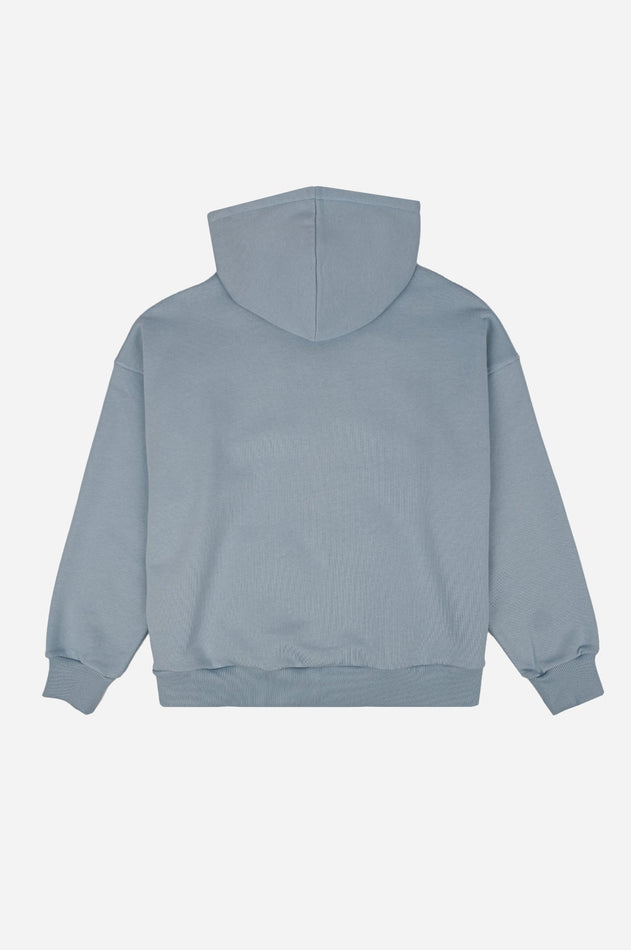 Women's Organic Essential Oversized Zip Hoodie Blue Fog
