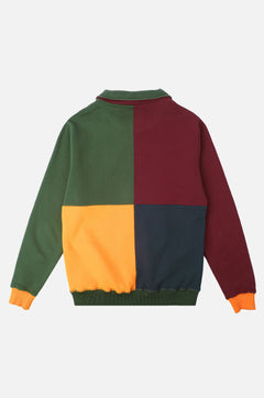 Color Block Half Zip Sweater Harlequin