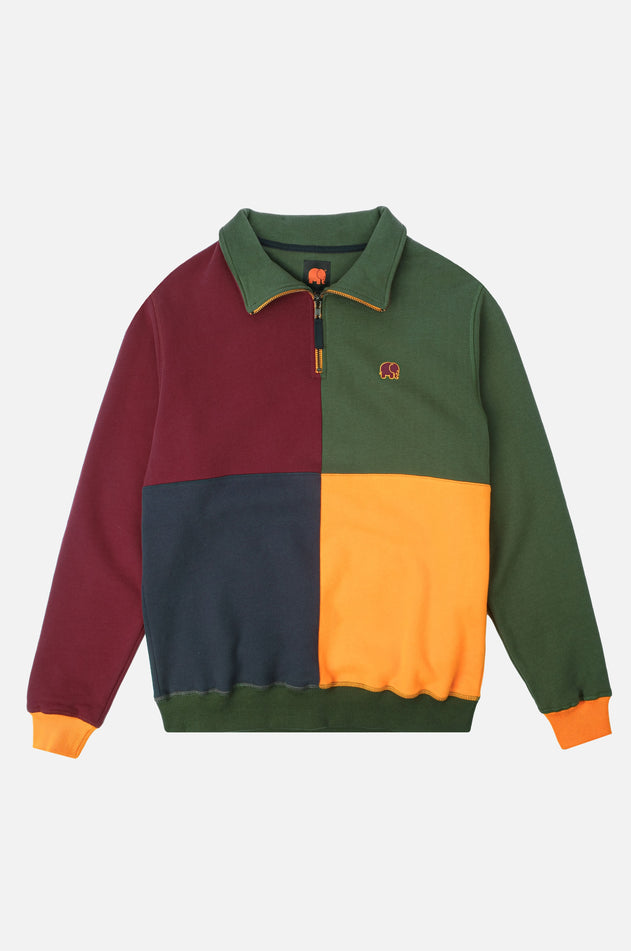 Color Block Half Zip Sweater Harlequin