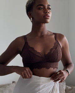 Lace Support Bra Coffee