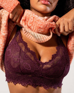 Lace Support Bra Cherry