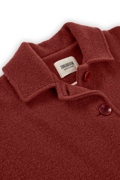 Merino Wool Short Coat in Red