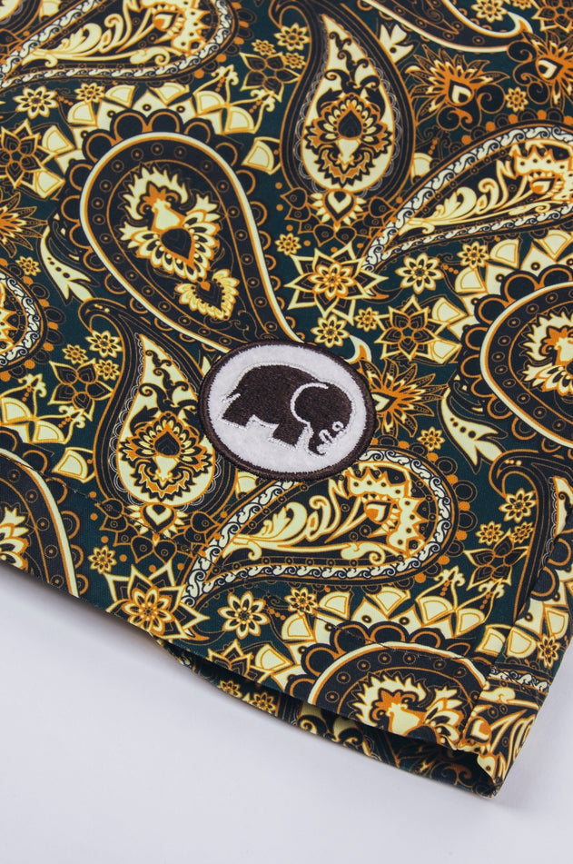 Forest Paisley Swim Trunks Green