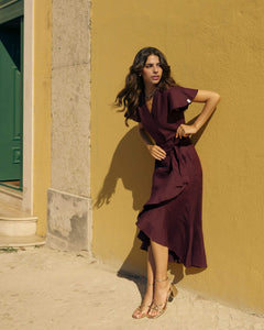 Annika Dress Merlot Red