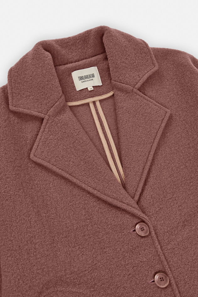 100% Merino Wool Oversized Coat in Pink