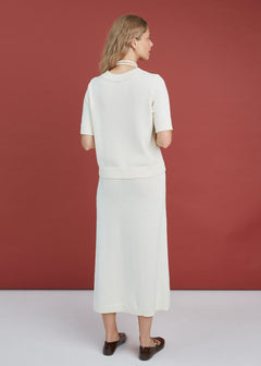 Knitted Merino Wool Skirt Natural White