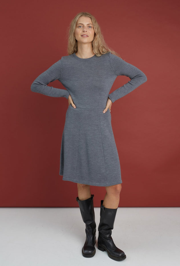 Mini Knitted Merino Wool A-Line Dress