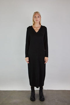 Knitted V-Neck Merino Wool Dress