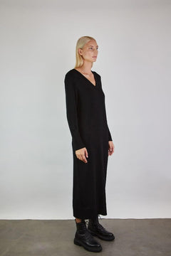 Knitted V-Neck Merino Wool Dress