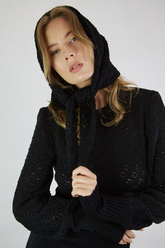 Knitted Lace Triangle Head Shawl