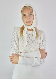 Knitted Lace Triangle Head Shawl